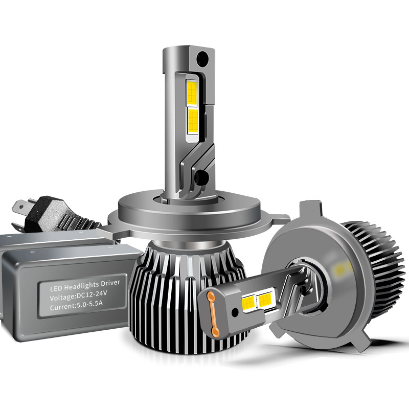 LED automobiliiniai priekiniai žibintai, pora 130W, modelis M6, aliuminio lydinio korpusas, 12–24V