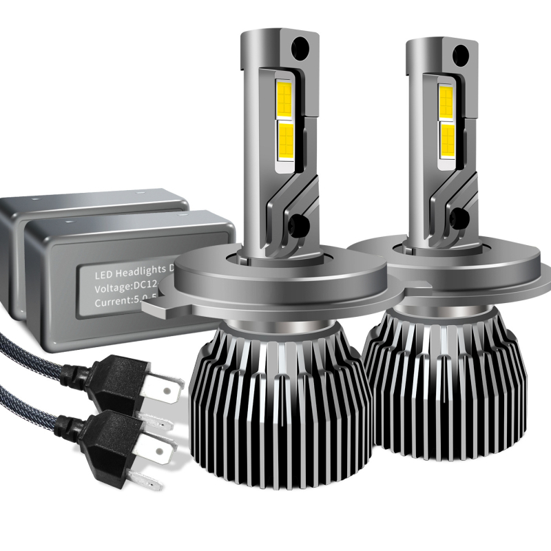 LED automobiliiniai priekiniai žibintai, pora 130W, modelis M6, aliuminio lydinio korpusas, 12–24V