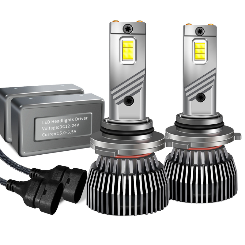 LED automobiliiniai priekiniai žibintai, pora 130W, modelis M6, aliuminio lydinio korpusas, 12–24V