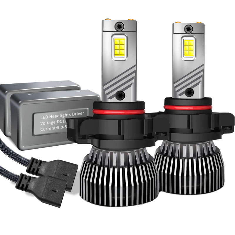 LED automobiliiniai priekiniai žibintai, pora 130W, modelis M6, aliuminio lydinio korpusas, 12–24V