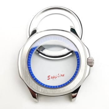 NH35 modifikuotas laikrodžio korpusas su bezel žiedu, safyro kristalas, plieno korpusas, atsparus vandeniui, įsukama krona