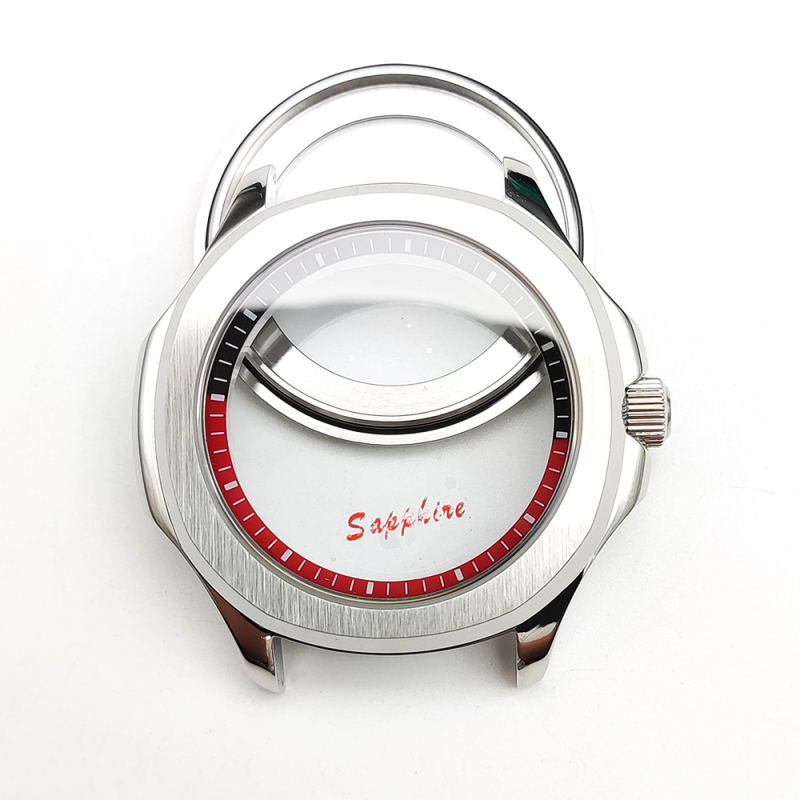 NH35 modifikuotas laikrodžio korpusas su bezel žiedu, safyro kristalas, plieno korpusas, atsparus vandeniui, įsukama krona