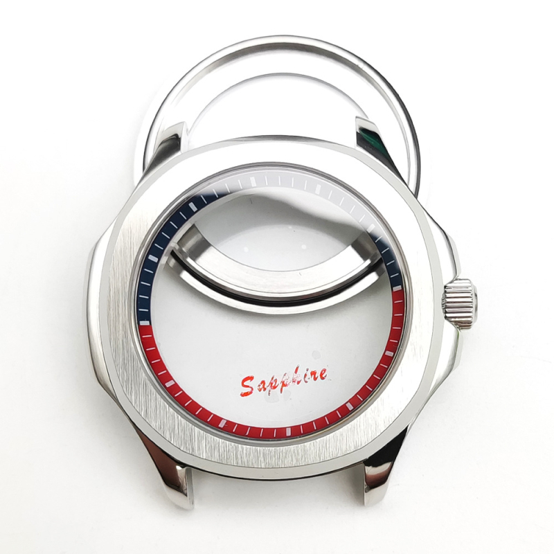 NH35 modifikuotas laikrodžio korpusas su bezel žiedu, safyro kristalas, plieno korpusas, atsparus vandeniui, įsukama krona