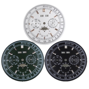 Laikrodžio priedas refitui su šešiais rodykliais, mėnulio faze ir püsikalendoriumi, skirtas verslo laikrodžiams