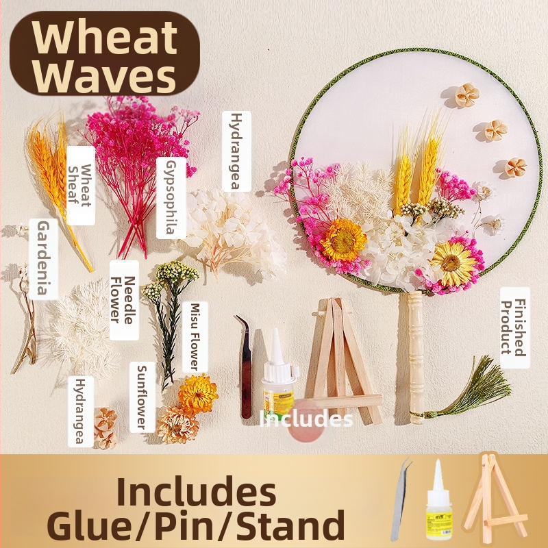 DIY lillekunsti komplekt kuivatatud lilledega pruutfänni jaoks (Tootemärk: Unique; Toote kood: 9sgrrgenlnddjdou4+u73ewxcyc=fan; Materjal: Muu; Liik: Hortensia) – Emadepäev