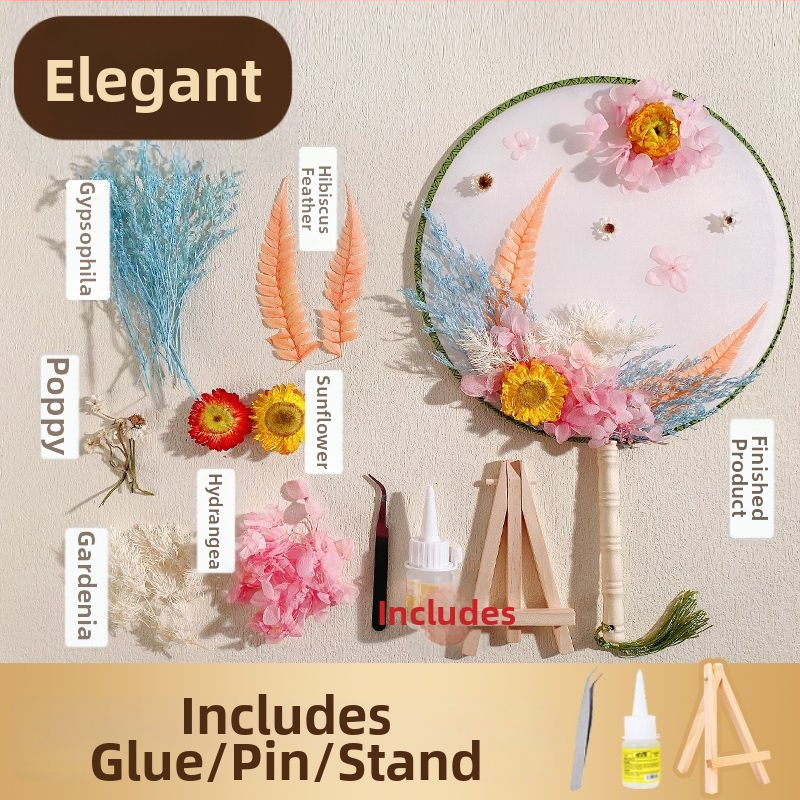 DIY lillekunsti komplekt kuivatatud lilledega pruutfänni jaoks (Tootemärk: Unique; Toote kood: 9sgrrgenlnddjdou4+u73ewxcyc=fan; Materjal: Muu; Liik: Hortensia) – Emadepäev