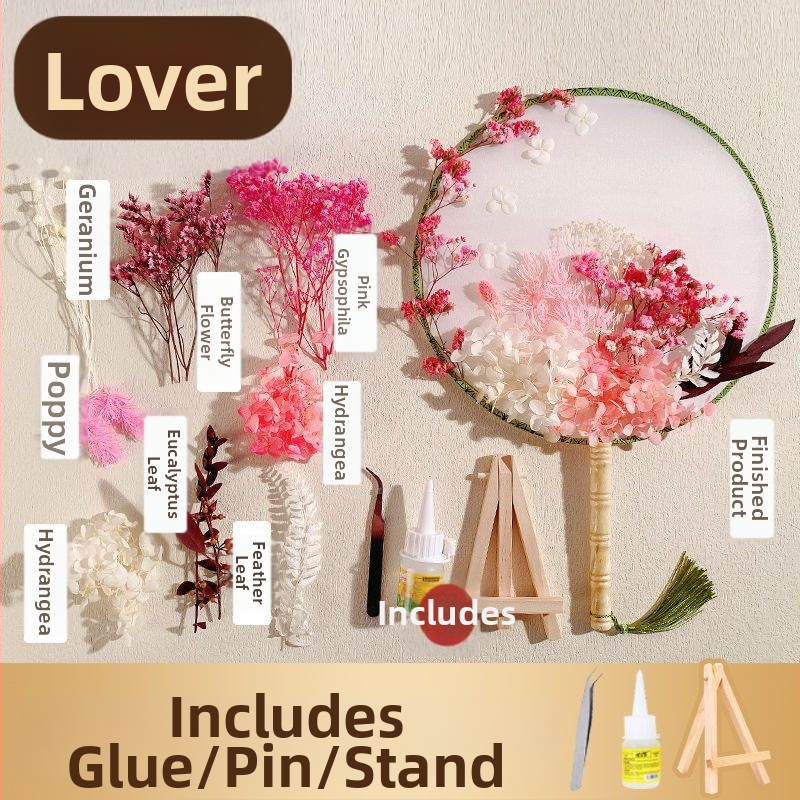 DIY lillekunsti komplekt kuivatatud lilledega pruutfänni jaoks (Tootemärk: Unique; Toote kood: 9sgrrgenlnddjdou4+u73ewxcyc=fan; Materjal: Muu; Liik: Hortensia) – Emadepäev