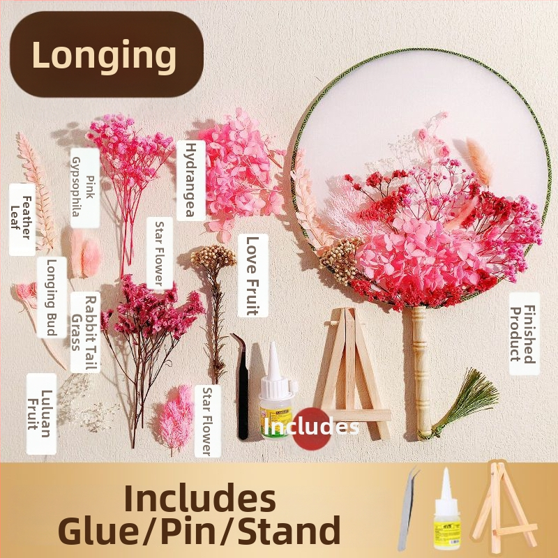 DIY lillekunsti komplekt kuivatatud lilledega pruutfänni jaoks (Tootemärk: Unique; Toote kood: 9sgrrgenlnddjdou4+u73ewxcyc=fan; Materjal: Muu; Liik: Hortensia) – Emadepäev