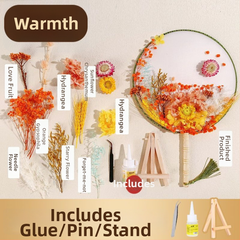 DIY lillekunsti komplekt kuivatatud lilledega pruutfänni jaoks (Tootemärk: Unique; Toote kood: 9sgrrgenlnddjdou4+u73ewxcyc=fan; Materjal: Muu; Liik: Hortensia) – Emadepäev