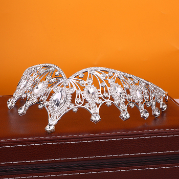 Tiara vintage baroc – aliaj, placare electrolitică, cristale