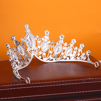 Tiara vintage baroc – aliaj, placare electrolitică, cristale