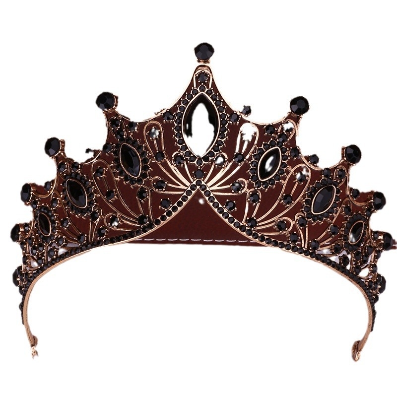 Tiara vintage baroc – aliaj, placare electrolitică, cristale