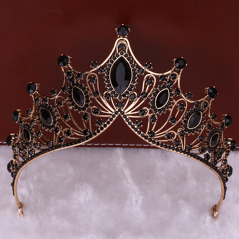 Tiara vintage baroc – aliaj, placare electrolitică, cristale