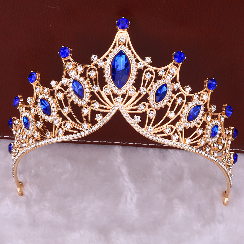 Tiara vintage baroc – aliaj, placare electrolitică, cristale