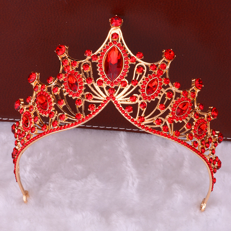 Tiara vintage baroc – aliaj, placare electrolitică, cristale