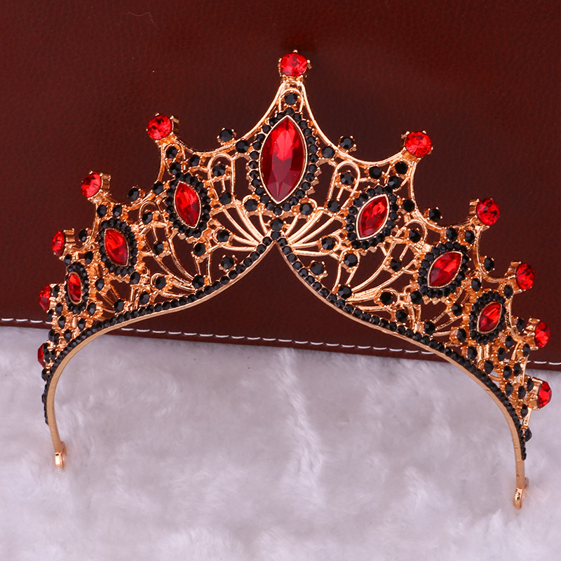 Tiara vintage baroc – aliaj, placare electrolitică, cristale