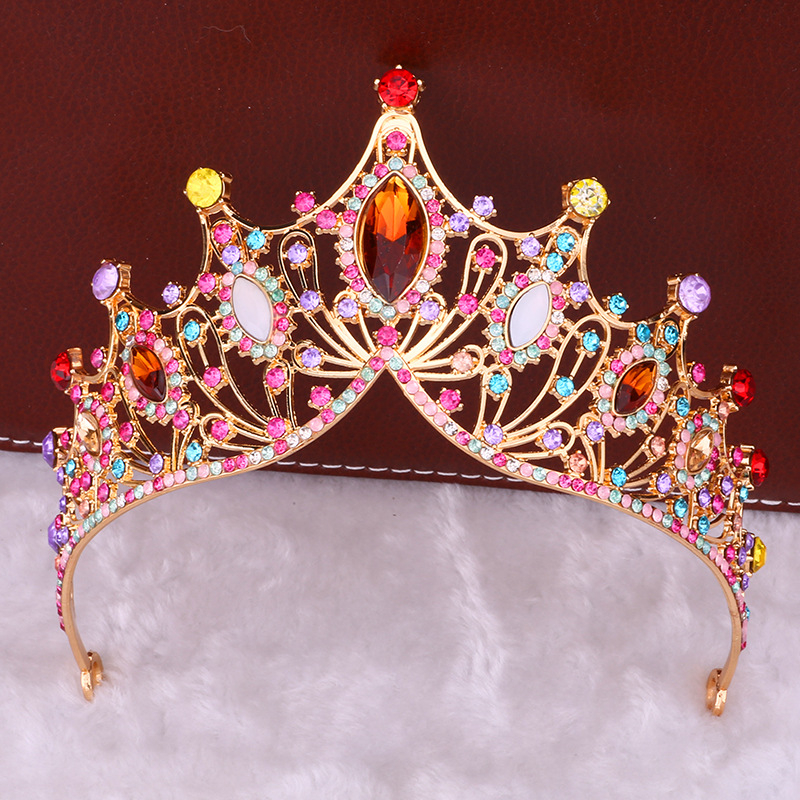 Tiara vintage baroc – aliaj, placare electrolitică, cristale