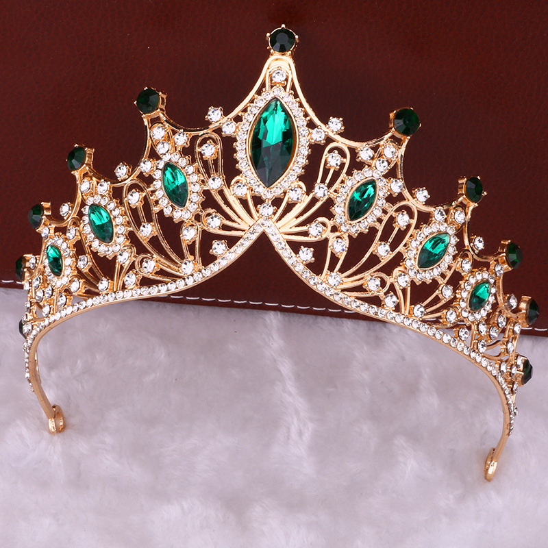 Tiara vintage baroc – aliaj, placare electrolitică, cristale