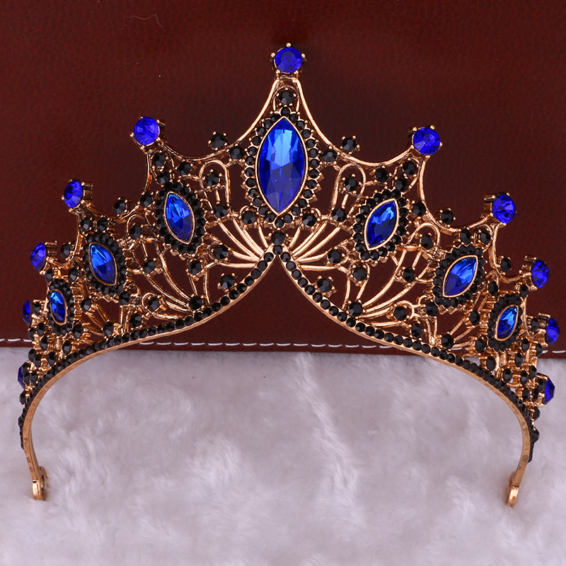 Tiara vintage baroc – aliaj, placare electrolitică, cristale