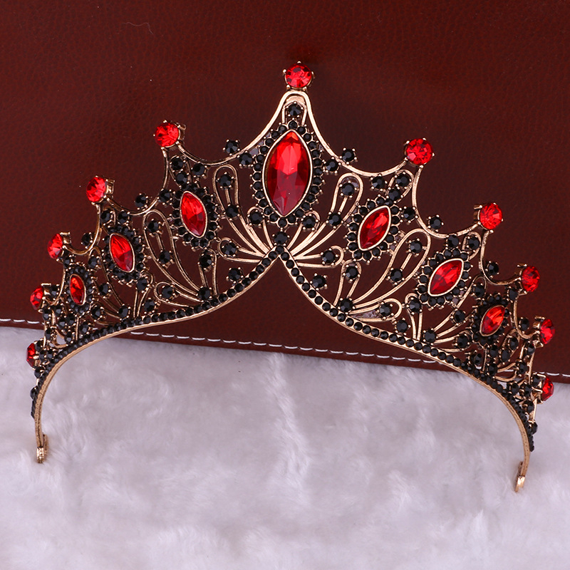 Tiara vintage baroc – aliaj, placare electrolitică, cristale