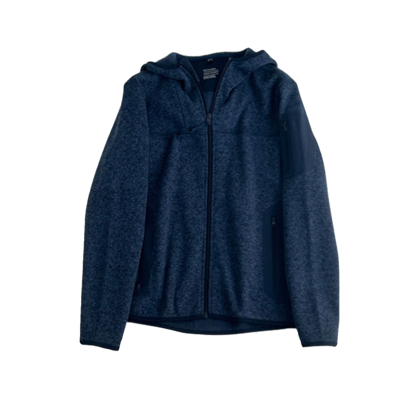 Fleece dukserica s kapuljom, jednobojna boja, polo ovratnik, dugi rukavi s krojem princes, normalna duljina (50–65 cm), jesen-zima 2025, materijal: akrilna vlakna i poliester, za žene