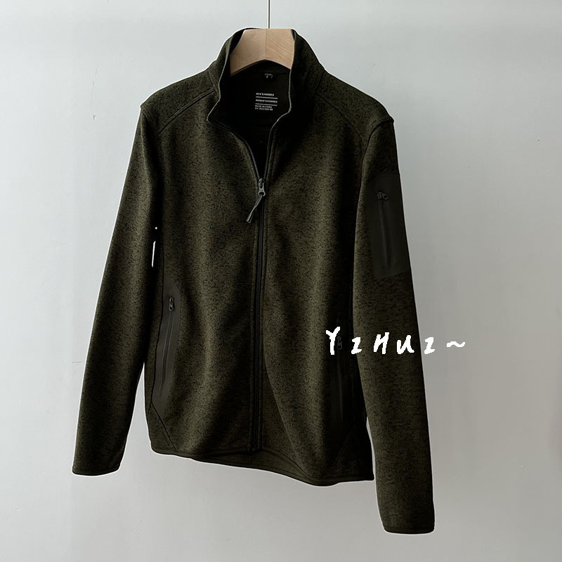 Fleece dukserica s kapuljom, jednobojna boja, polo ovratnik, dugi rukavi s krojem princes, normalna duljina (50–65 cm), jesen-zima 2025, materijal: akrilna vlakna i poliester, za žene