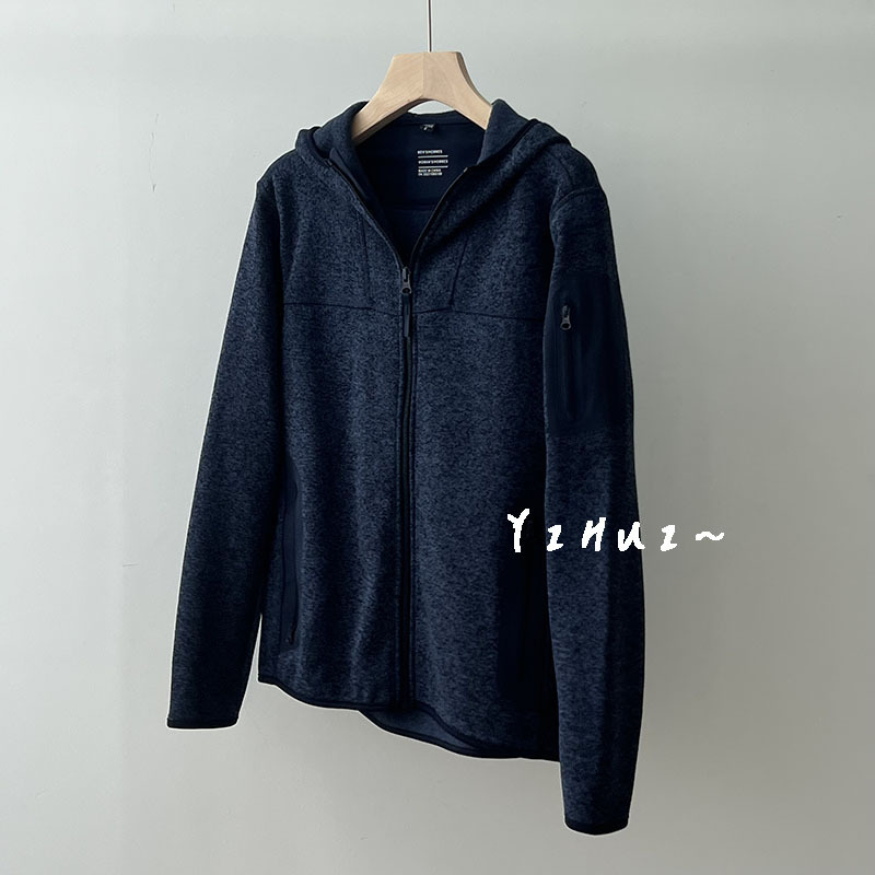 Fleece dukserica s kapuljom, jednobojna boja, polo ovratnik, dugi rukavi s krojem princes, normalna duljina (50–65 cm), jesen-zima 2025, materijal: akrilna vlakna i poliester, za žene