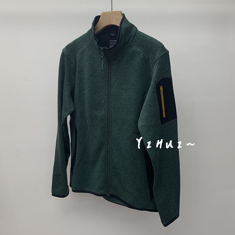 Fleece dukserica s kapuljom, jednobojna boja, polo ovratnik, dugi rukavi s krojem princes, normalna duljina (50–65 cm), jesen-zima 2025, materijal: akrilna vlakna i poliester, za žene