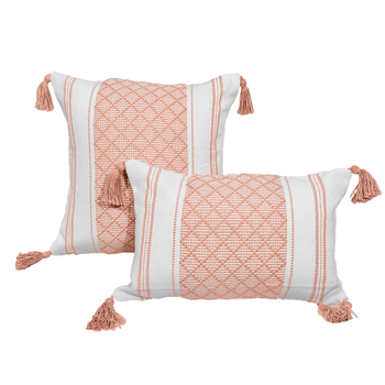 Perna Jacquard cu ciucuri – pătrată, husă din poliester-cotton, umplutură PP, proces personalizabil, stil modern minimalist