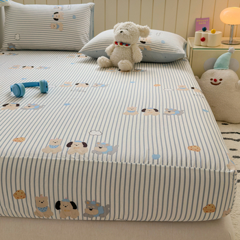 Cuvertură de pat din bumbac 100%, cu model desen animat, imprimare și vopsire reactive, țesătură vopsită