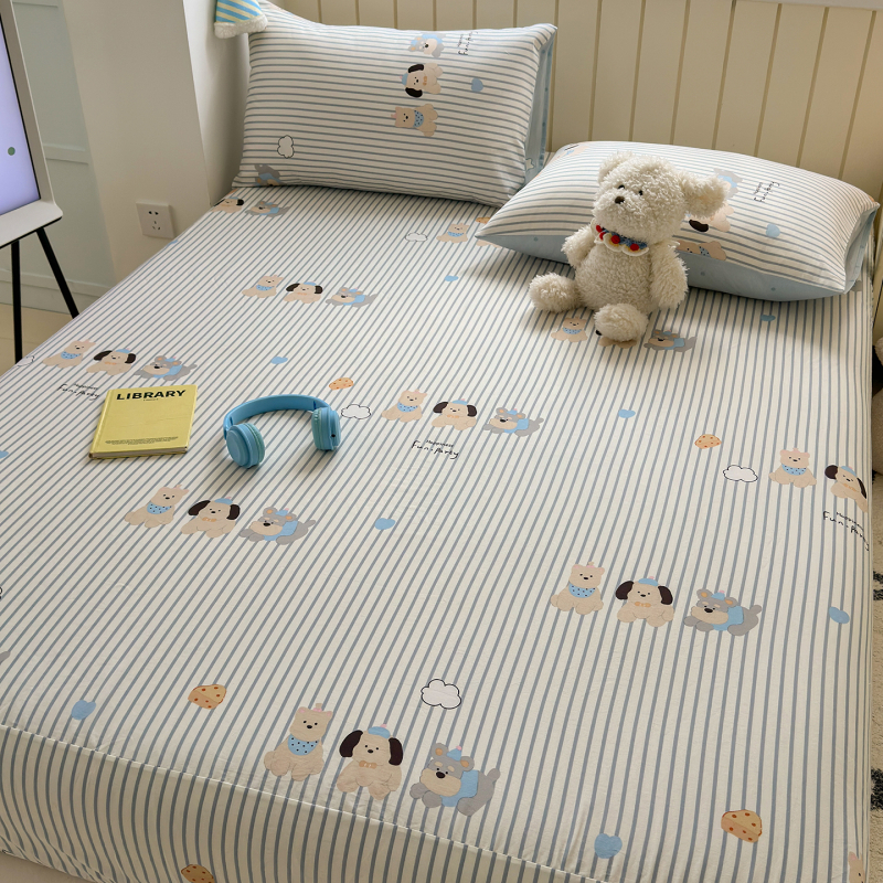 Cuvertură de pat din bumbac 100%, cu model desen animat, imprimare și vopsire reactive, țesătură vopsită