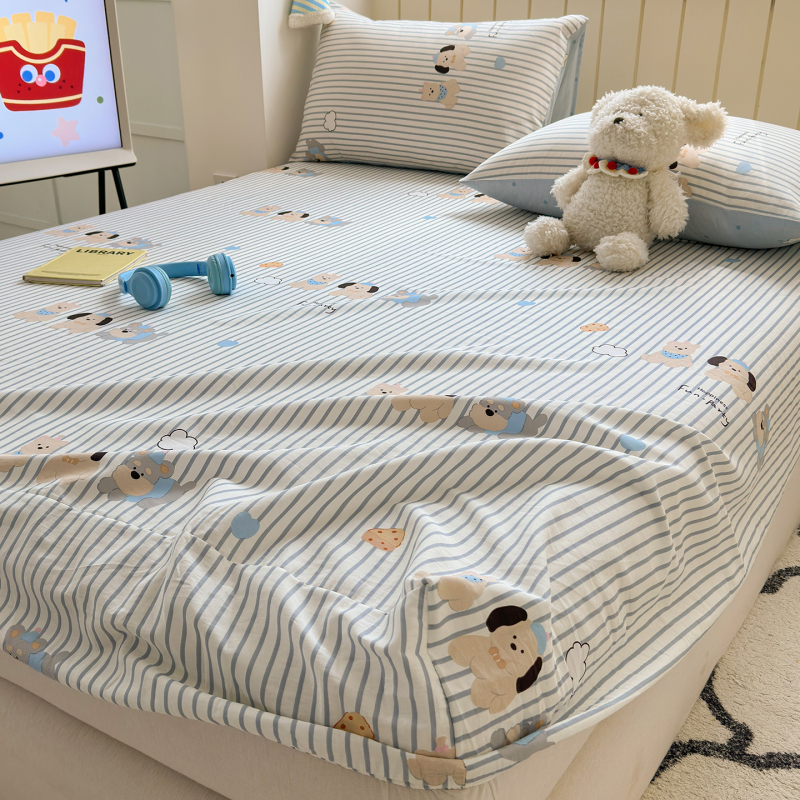 Cuvertură de pat din bumbac 100%, cu model desen animat, imprimare și vopsire reactive, țesătură vopsită