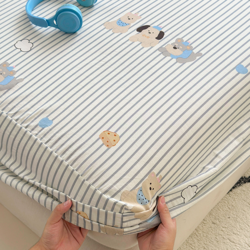 Cuvertură de pat din bumbac 100%, cu model desen animat, imprimare și vopsire reactive, țesătură vopsită