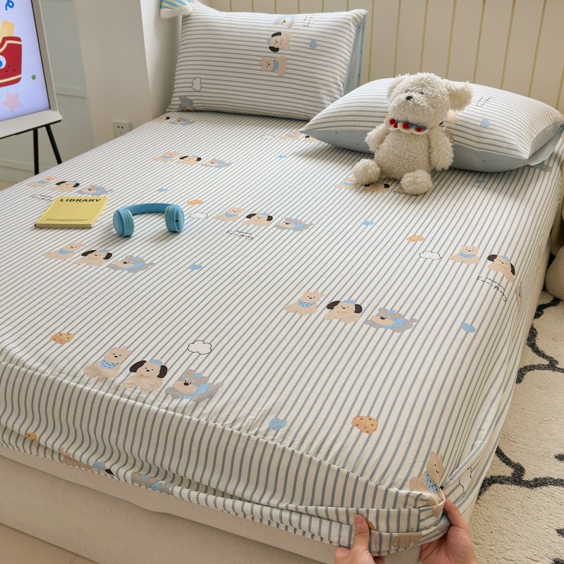 Cuvertură de pat din bumbac 100%, cu model desen animat, imprimare și vopsire reactive, țesătură vopsită