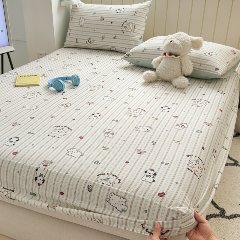 Cuvertură de pat din bumbac 100%, cu model desen animat, imprimare și vopsire reactive, țesătură vopsită