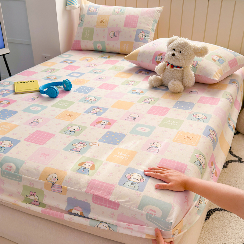 Cuvertură de pat din bumbac 100%, cu model desen animat, imprimare și vopsire reactive, țesătură vopsită