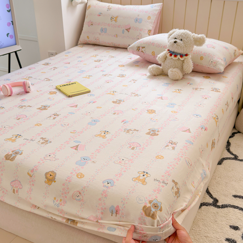 Cuvertură de pat din bumbac 100%, cu model desen animat, imprimare și vopsire reactive, țesătură vopsită