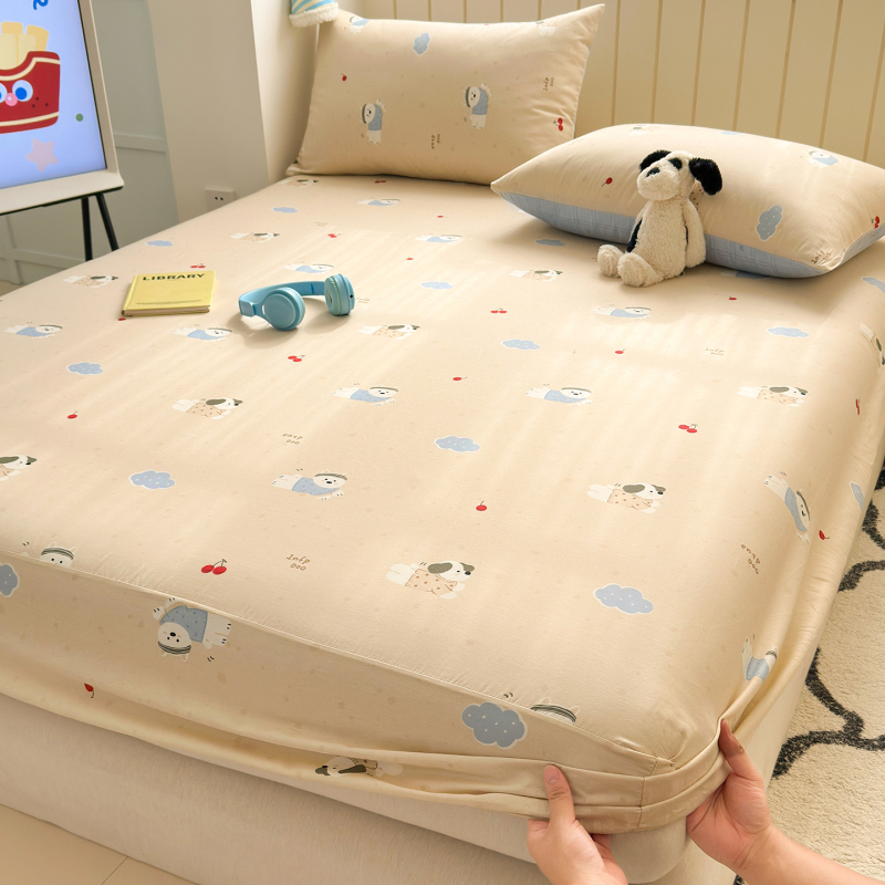 Cuvertură de pat din bumbac 100%, cu model desen animat, imprimare și vopsire reactive, țesătură vopsită