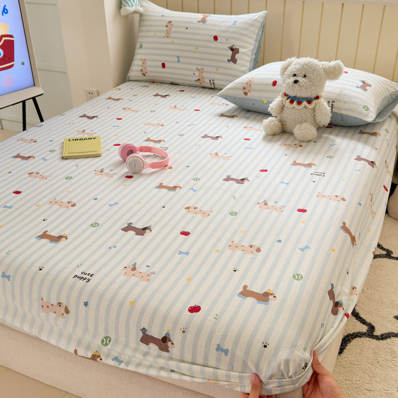 Cuvertură de pat din bumbac 100%, cu model desen animat, imprimare și vopsire reactive, țesătură vopsită