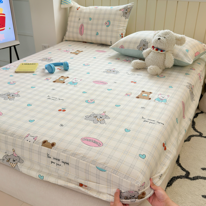 Cuvertură de pat din bumbac 100%, cu model desen animat, imprimare și vopsire reactive, țesătură vopsită