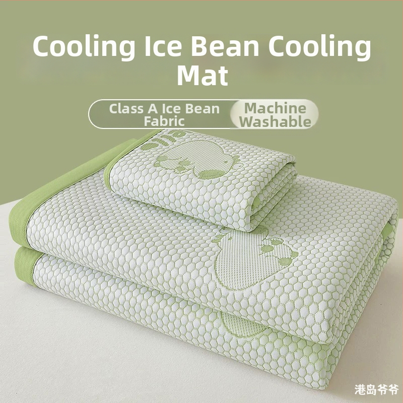 Сгъваема охлаждаща мат с ледено‑копринено покритие, вискозно влакно, жакардова тъкан, машинно пране, летен комплект за спалня