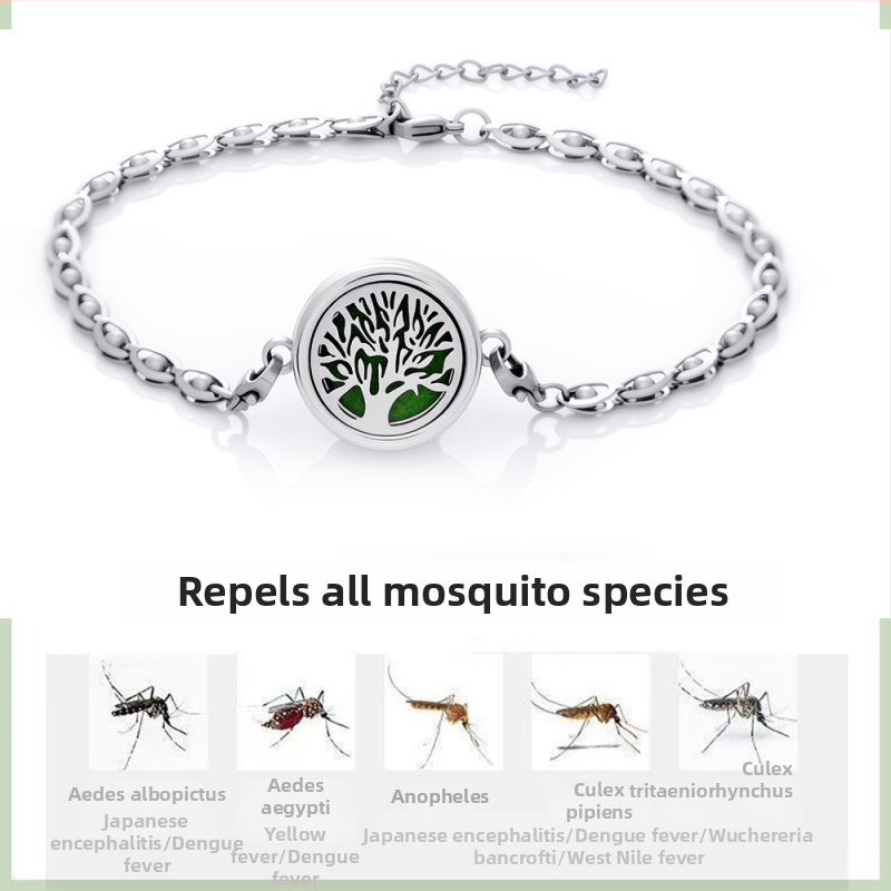 Náramok na členok z kovu, tvar listu, difuzér éterického oleja, nastaviteľný, repelent proti komárom