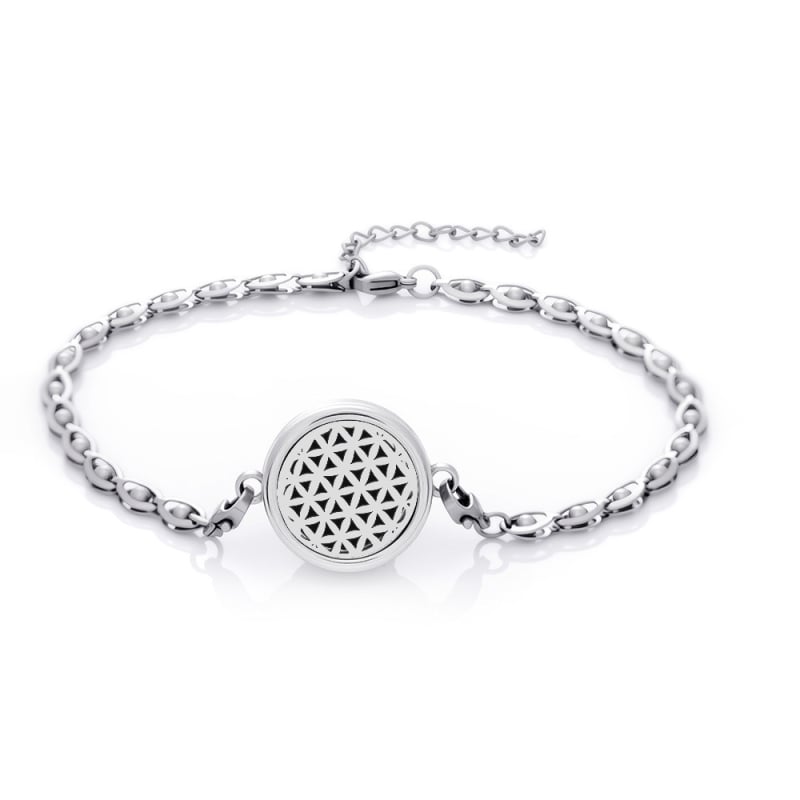 Sakausėjimo apyrankė čiurnai, lapų formos, eterinio aliejaus difuzorius, reguliuojama, uodų repelentas