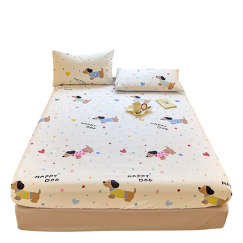 Cearșaf elastic pentru pat cu model desen animat, din bumbac 100%, vopsire reactiva, densitate țesătură 128×68, 40 fire, set cearșafuri de pat