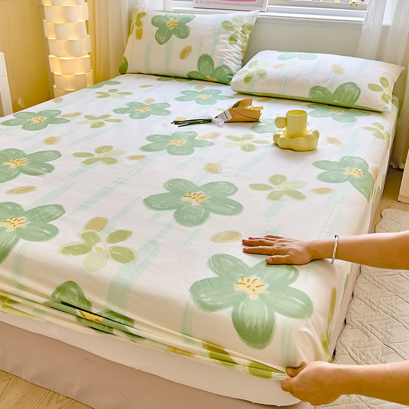 Cearșaf elastic pentru pat cu model desen animat, din bumbac 100%, vopsire reactiva, densitate țesătură 128×68, 40 fire, set cearșafuri de pat