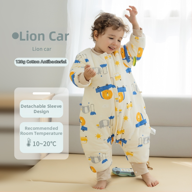 1–3 éves gyermekek számára hálózsák, vastag pamut anyag 95%+, belső rész pamut 95%+, töltet poliészter, levehető ujjak, rajzfilm mintázat, téli, tavaszi és őszi időszakra