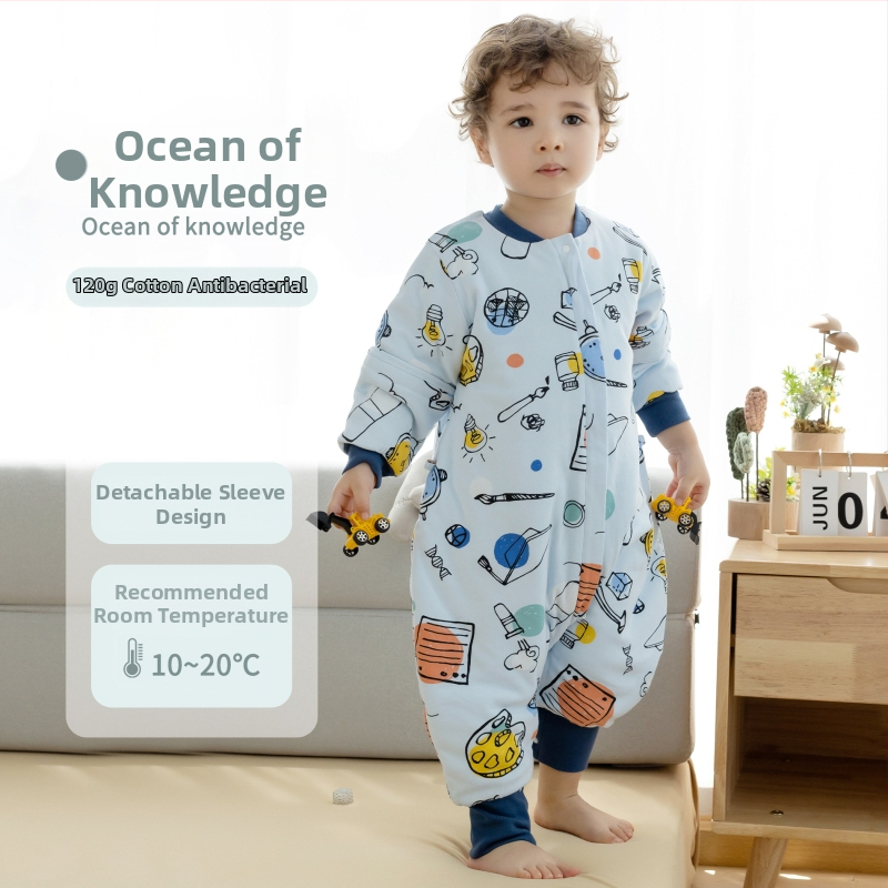 1–3 éves gyermekek számára hálózsák, vastag pamut anyag 95%+, belső rész pamut 95%+, töltet poliészter, levehető ujjak, rajzfilm mintázat, téli, tavaszi és őszi időszakra