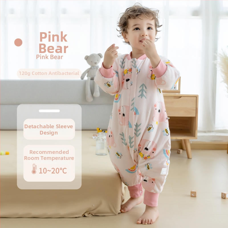 1–3 éves gyermekek számára hálózsák, vastag pamut anyag 95%+, belső rész pamut 95%+, töltet poliészter, levehető ujjak, rajzfilm mintázat, téli, tavaszi és őszi időszakra