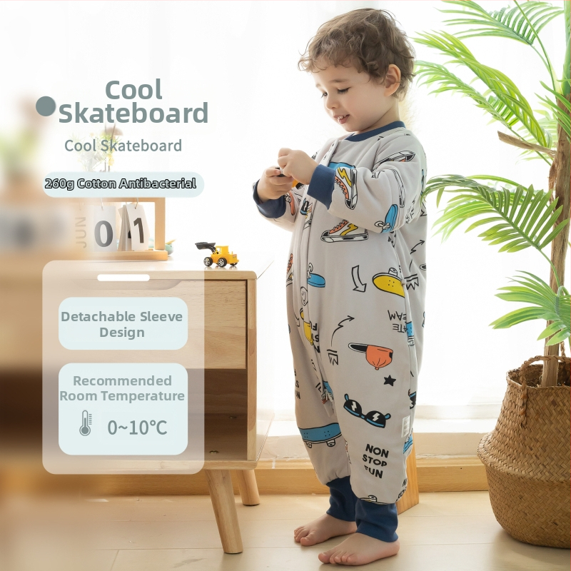 1–3 éves gyermekek számára hálózsák, vastag pamut anyag 95%+, belső rész pamut 95%+, töltet poliészter, levehető ujjak, rajzfilm mintázat, téli, tavaszi és őszi időszakra