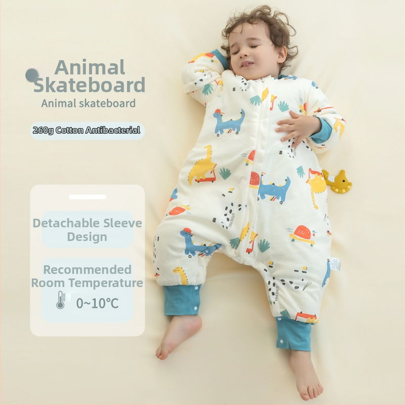 1–3 éves gyermekek számára hálózsák, vastag pamut anyag 95%+, belső rész pamut 95%+, töltet poliészter, levehető ujjak, rajzfilm mintázat, téli, tavaszi és őszi időszakra